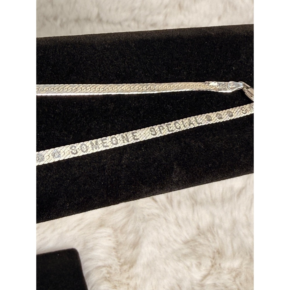Rare Italy Sterling Silver 925 Herringbone To Someone Special Necklace 18" 6.39g